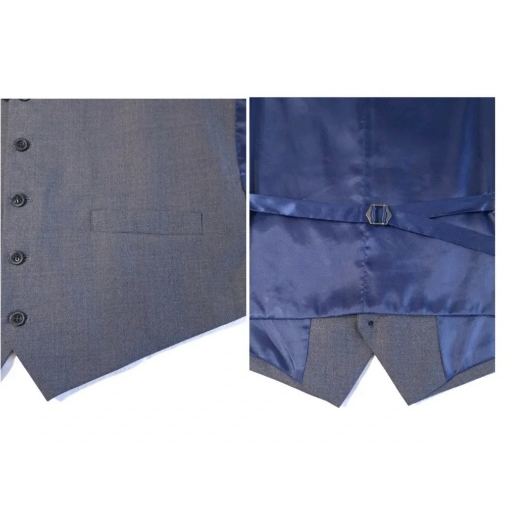 Combatant‎ Gentlemen Men's Charcoal Suit Button Vest 100% Wool 42L Workwear NWT
